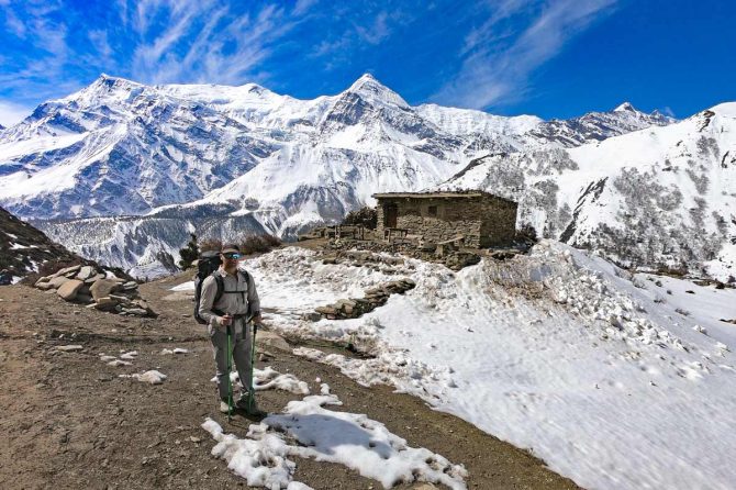 Snowy trail in Annapurna Circuit Trek Difficulties