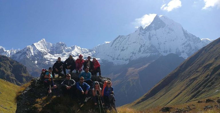 At Annapurna Base Camp 4130m.