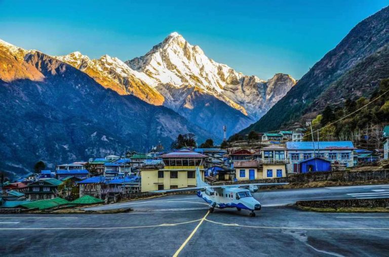 Lukla village With Mountains