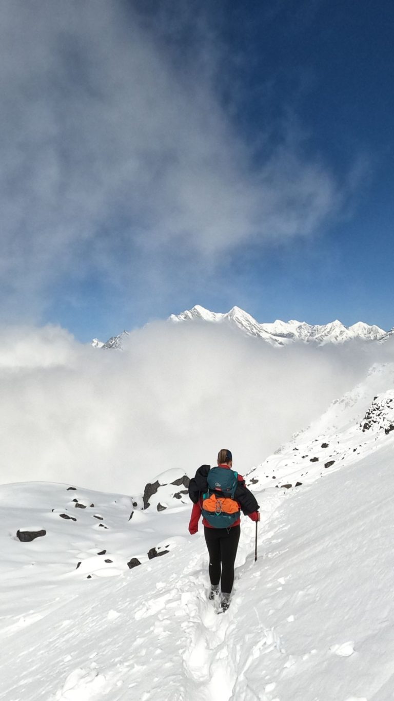 descending mera summit to Khare